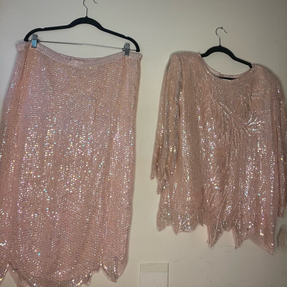 Silk Vintage beaded and sequin 2pc set - Picture 5 of 11